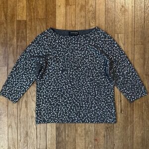 Cashmere Hand Beaded Sequin 3/4 Sleeve Sweater Top Women's Size‎ L Sparkle Glam